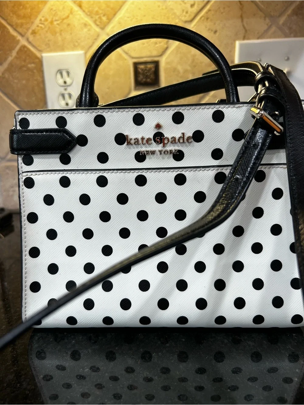 Kate Spade  Black and White Polka Dot Satchel